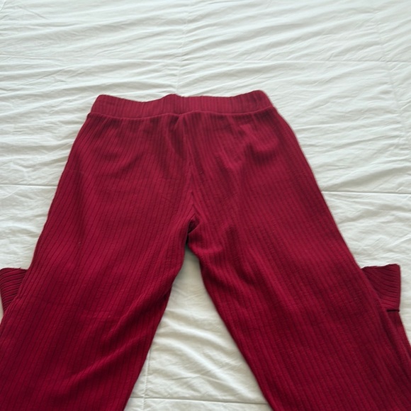 Red Ribbed Pants - Picture 4 of 4